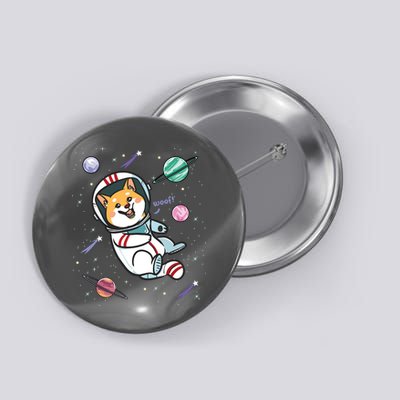 Astronaut Dog In Space Shiba Inu Akita Boy Girl Cosmonaut Button