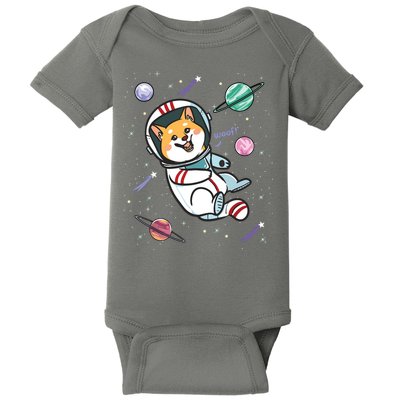 Astronaut Dog In Space Shiba Inu Akita Boy Girl Cosmonaut Baby Bodysuit