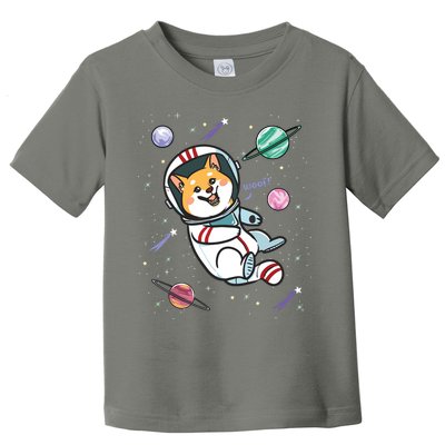 Astronaut Dog In Space Shiba Inu Akita Boy Girl Cosmonaut Toddler T-Shirt
