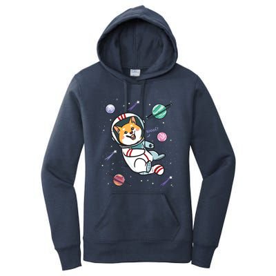 Astronaut Dog In Space Shiba Inu Akita Boy Girl Cosmonaut Women's Pullover Hoodie