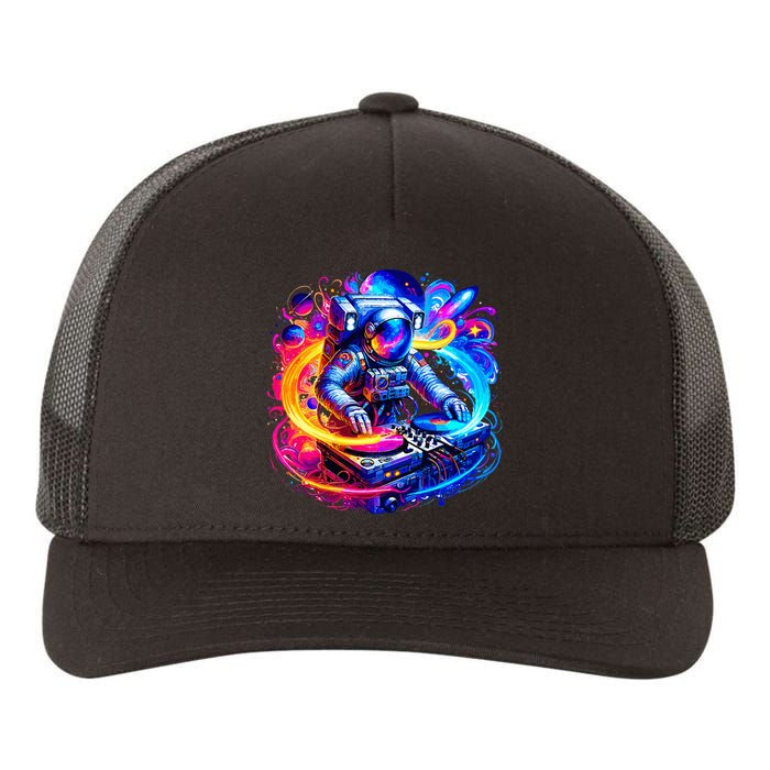 Astronaut Dj In Space Music Edm Yupoong Adult 5-Panel Trucker Hat