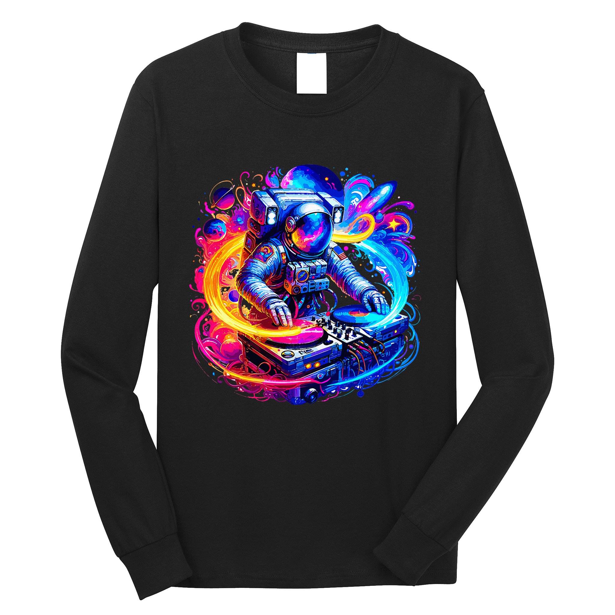 Astronaut Dj In Space Music Edm Long Sleeve Shirt