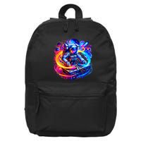 Astronaut Dj In Space Music Edm 16 in Basic Backpack