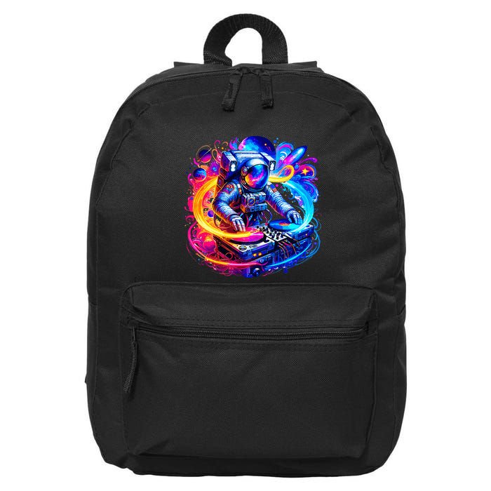 Astronaut Dj In Space Music Edm 16 in Basic Backpack
