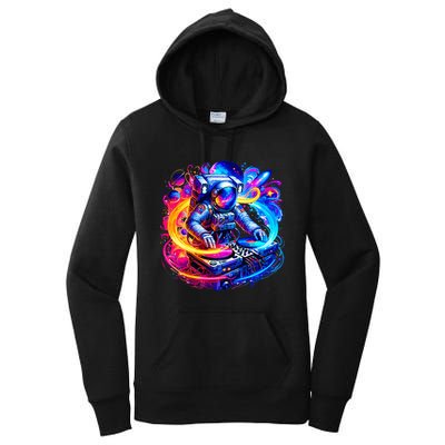Astronaut Dj In Space Music Edm Women's Pullover Hoodie