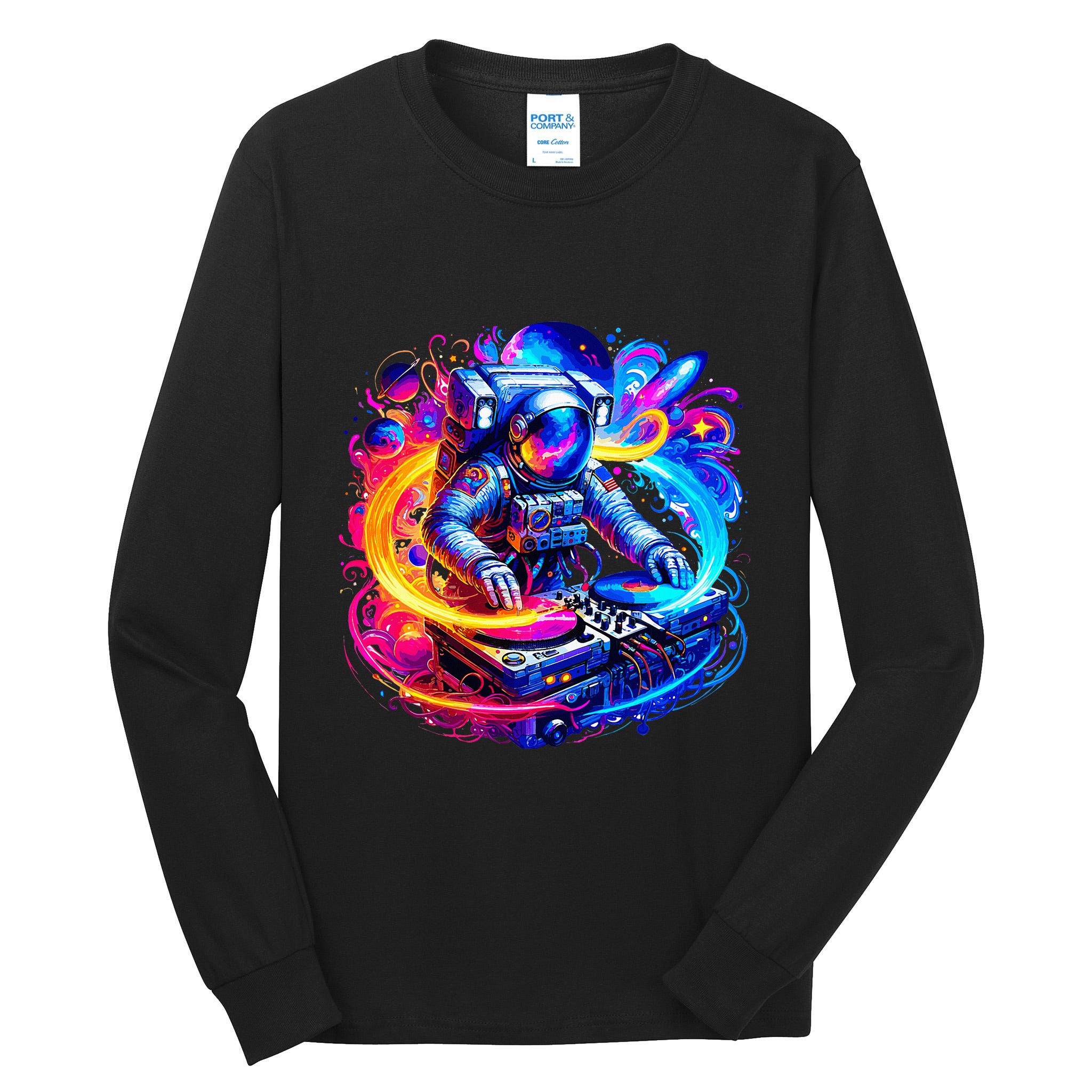 Astronaut Dj In Space Music Edm Tall Long Sleeve T-Shirt