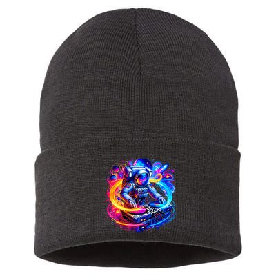 Astronaut Dj In Space Music Edm Sustainable Knit Beanie