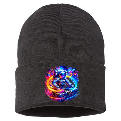 Astronaut Dj In Space Music Edm Sustainable Knit Beanie