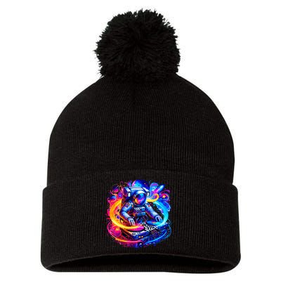 Astronaut Dj In Space Music Edm Pom Pom 12in Knit Beanie