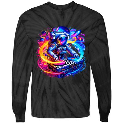 Astronaut Dj In Space Music Edm Tie-Dye Long Sleeve Shirt