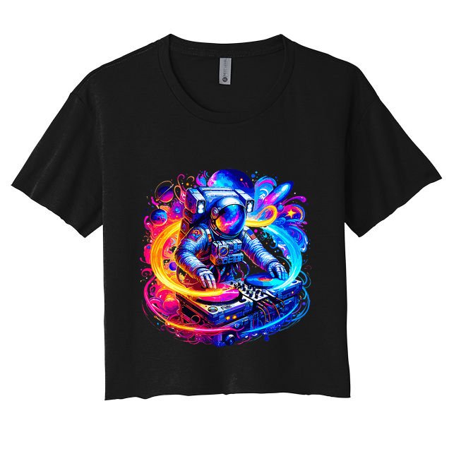Astronaut Dj In Space Music Edm Crop Top