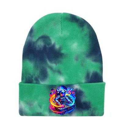 Astronaut Dj In Space Music Edm Tie Dye 12in Knit Beanie