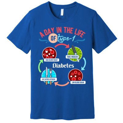 A Day In Life Of Typegift1 Diabetes Gift Premium T-Shirt