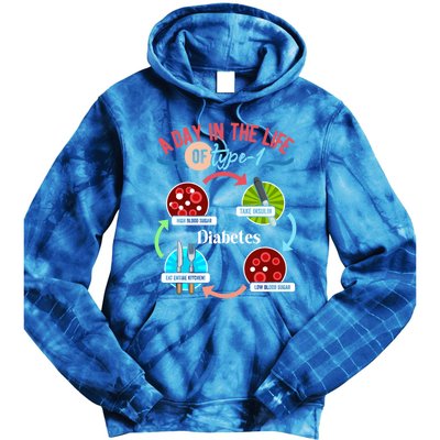 A Day In Life Of Typegift1 Diabetes Gift Tie Dye Hoodie