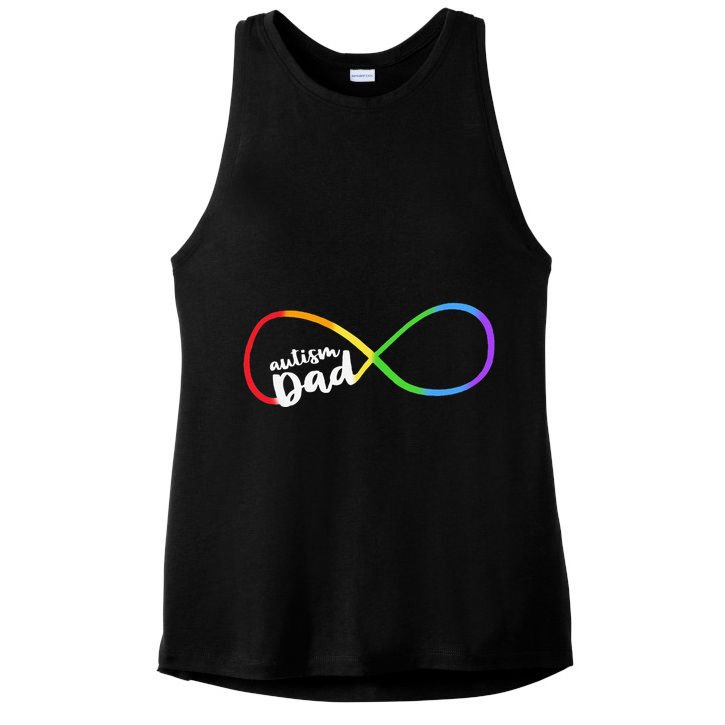 Autism Dad Infinity Symbol Ladies PosiCharge Tri-Blend Wicking Tank