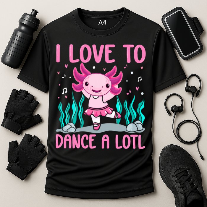 Axolotl Dancer - I Love To Dance A Lotl Dancing Axolotl Girl Cooling Performance Crew T-Shirt