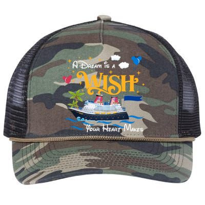 A Dream Is A Wish Your Heart Make Cruise Cruising Trip Retro Rope Trucker Hat Cap