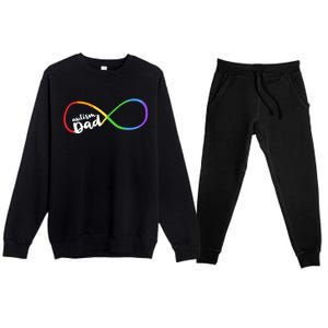 Autism Dad Infinity Symbol Premium Crewneck Sweatsuit Set