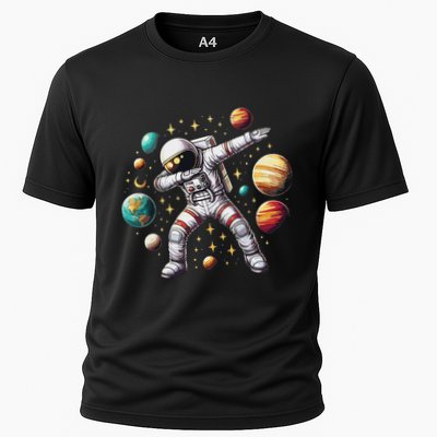 Astronaut Dabbing In Space Cosmic Galaxy Adventure Performance Shirt