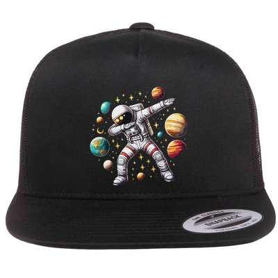 Astronaut Dabbing In Space Cosmic Galaxy Adventure Flatbill Hat