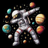 Astronaut Dabbing In Space Cosmic Galaxy Adventure Cooling Performance Long Sleeve Crew