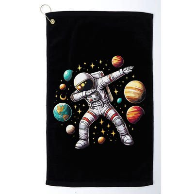 Astronaut Dabbing In Space Cosmic Galaxy Adventure Golf Towel