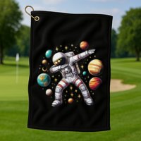 Astronaut Dabbing In Space Cosmic Galaxy Adventure Golf Towel