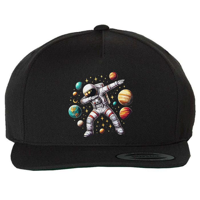 Astronaut Dabbing In Space Cosmic Galaxy Adventure Wool Snapback Cap