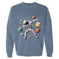 Astronaut Dabbing In Space Cosmic Galaxy Adventure Garment-Dyed Sweatshirt