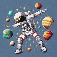 Astronaut Dabbing In Space Cosmic Galaxy Adventure Garment-Dyed Sweatshirt