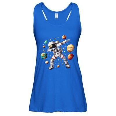 Astronaut Dabbing In Space Cosmic Galaxy Adventure Ladies Essential Flowy Tank