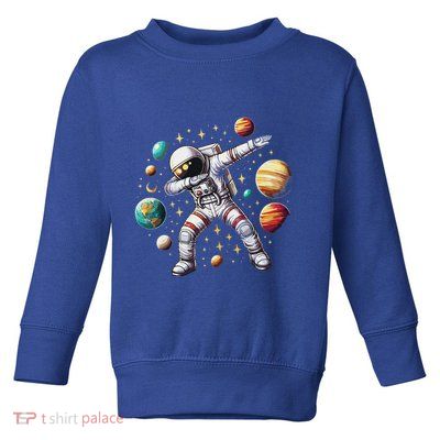 Astronaut Dabbing In Space Cosmic Galaxy Adventure Toddler Sweatshirt