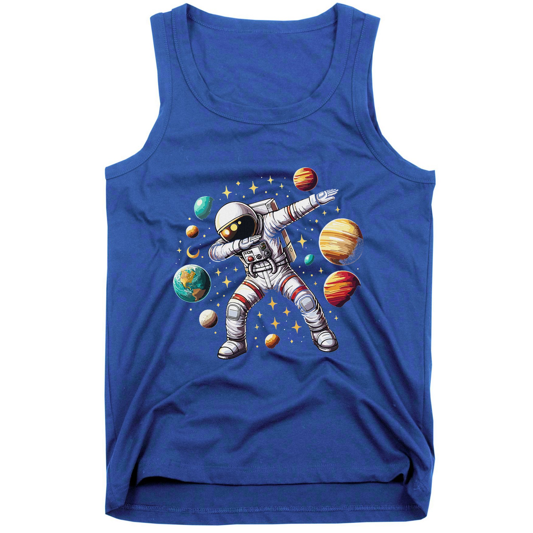 Astronaut Dabbing In Space Cosmic Galaxy Adventure Tank Top