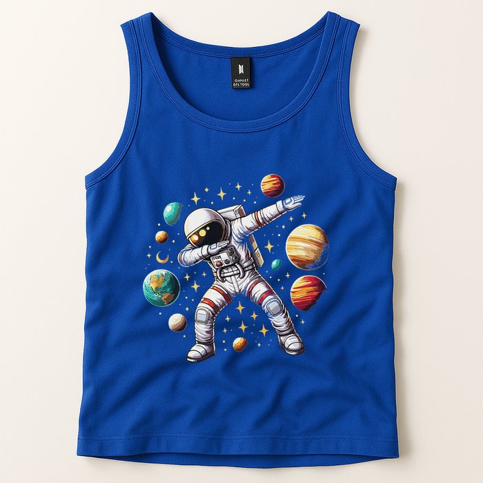 Astronaut Dabbing In Space Cosmic Galaxy Adventure Tank Top