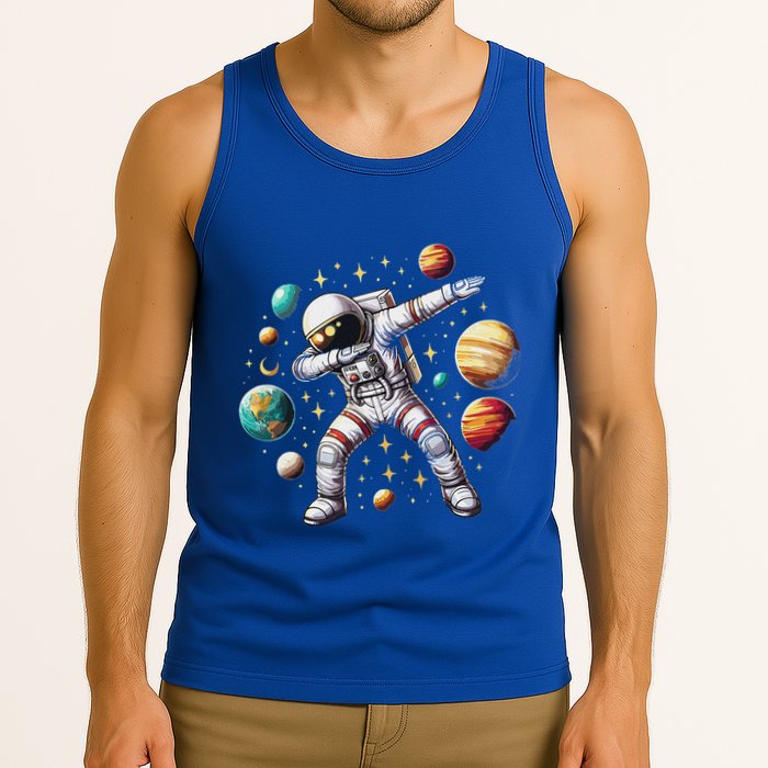 Astronaut Dabbing In Space Cosmic Galaxy Adventure Tank Top