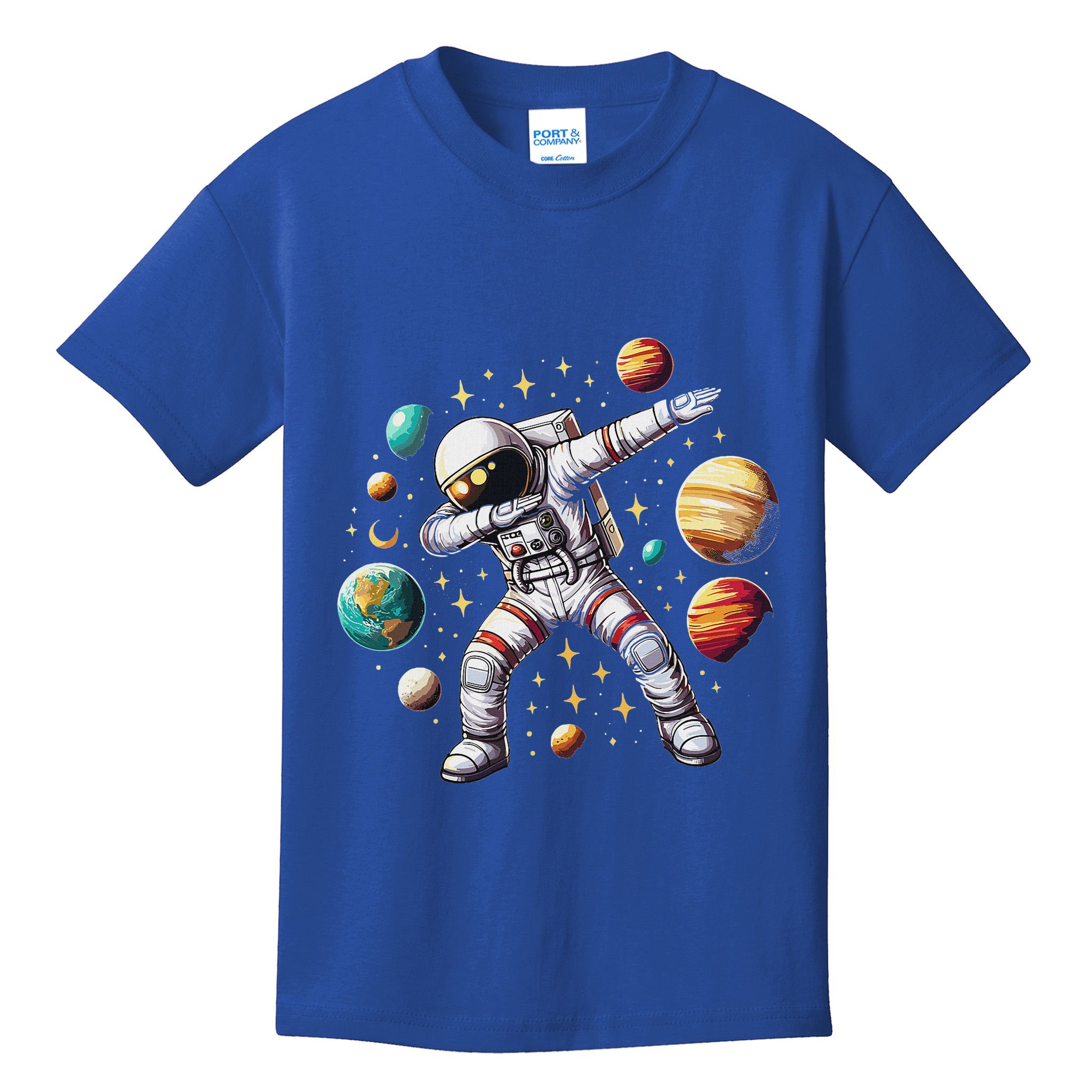 Astronaut Dabbing In Space Cosmic Galaxy Adventure Kids T-Shirt