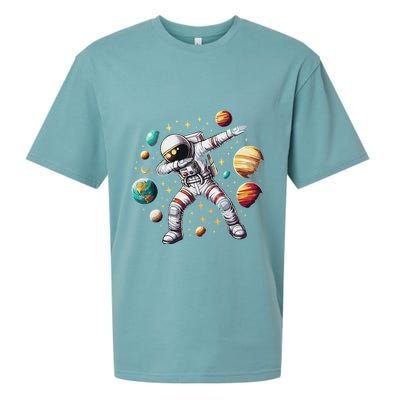 Astronaut Dabbing In Space Cosmic Galaxy Adventure Sueded Cloud Jersey T-Shirt