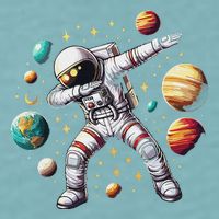 Astronaut Dabbing In Space Cosmic Galaxy Adventure Sueded Cloud Jersey T-Shirt