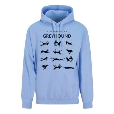 A Day In The Life Of A Greyhound Unisex Surf Hoodie