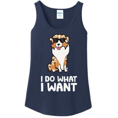 Aussie Dog I Do What I Want Funny Australian Shepherd Ladies Essential Tank