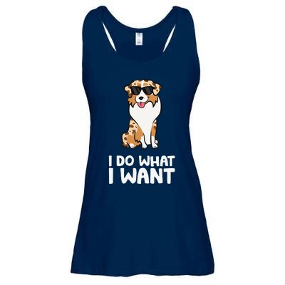 Aussie Dog I Do What I Want Funny Australian Shepherd Ladies Essential Flowy Tank