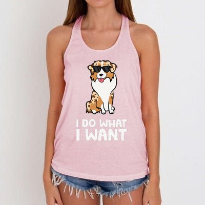 Aussie Dog I Do What I Want Funny Australian Shepherd Women's Knotted Racerback Tank