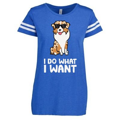 Aussie Dog I Do What I Want Funny Australian Shepherd Enza Ladies Jersey Football T-Shirt