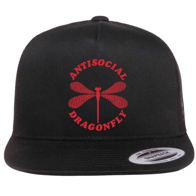 Antisocial Dragonfly Introvert Flat Bill Trucker Hat