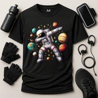 Astronaut Dabbing In Space Cosmic Galaxy Adventure Performance Shirt