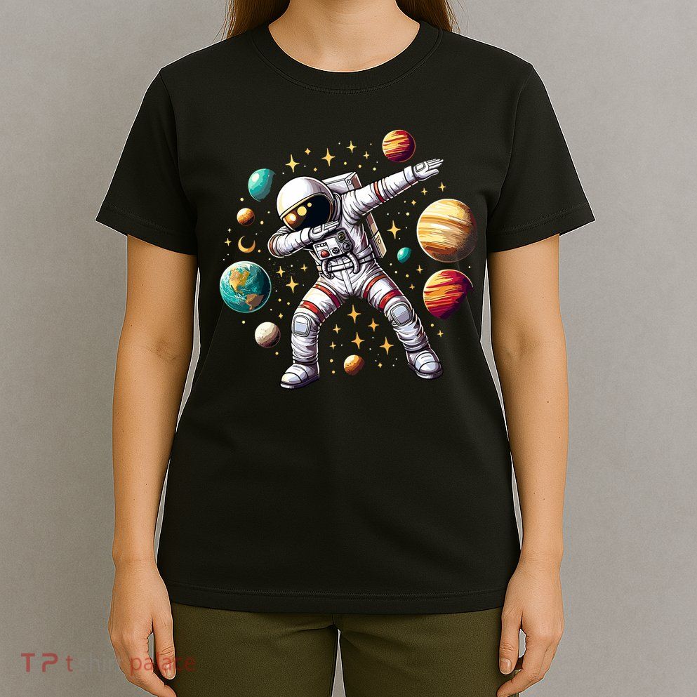 Astronaut Dabbing In Space Cosmic Galaxy Adventure T-Shirt
