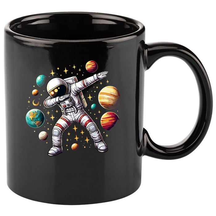 Astronaut Dabbing In Space Cosmic Galaxy Adventure 11oz C Handle Ceramic Mug