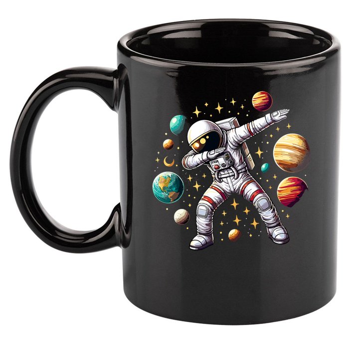 Astronaut Dabbing In Space Cosmic Galaxy Adventure 11oz C Handle Ceramic Mug