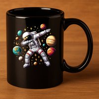 Astronaut Dabbing In Space Cosmic Galaxy Adventure 11oz C Handle Ceramic Mug