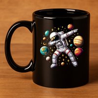 Astronaut Dabbing In Space Cosmic Galaxy Adventure 11oz C Handle Ceramic Mug